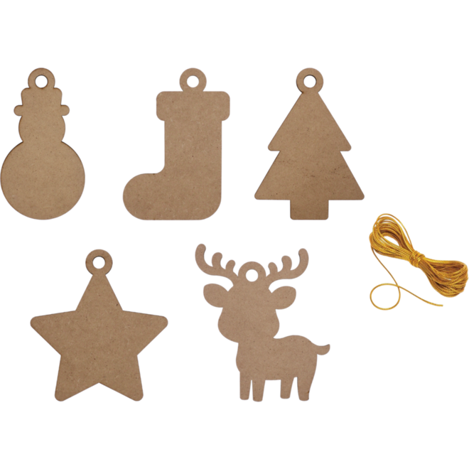 Houten kerstversiering +/-14 cm, 50 stuks
