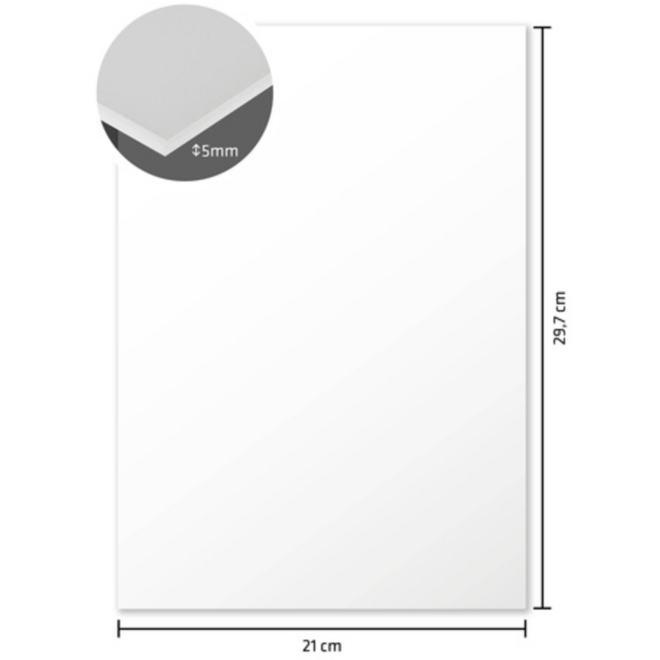Foamboard A3 wit 5mm 2 zijdig mat papier, 10 stuks