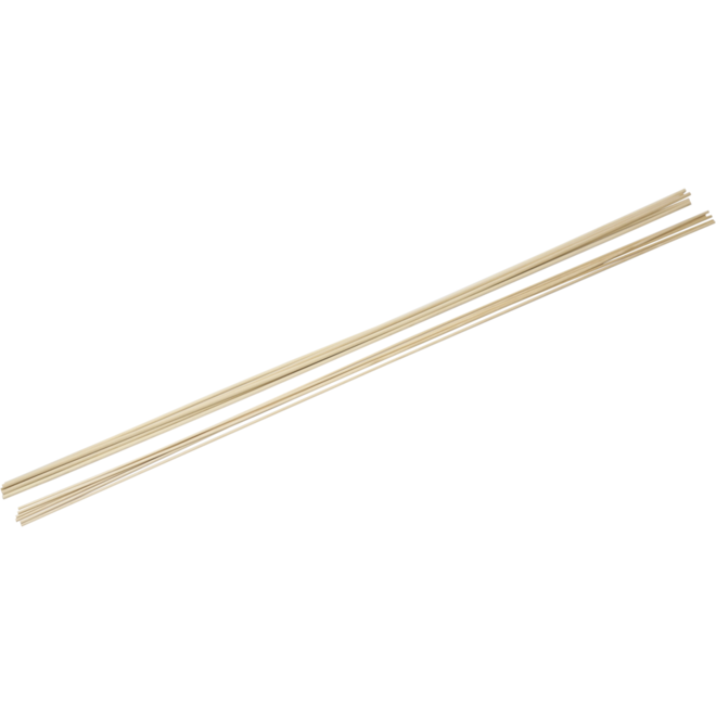 Stokjes hout rond  3/5 mm x 91 cm, 20 stuks