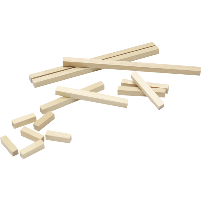Stokjes vierkant assorti, 200 stuks