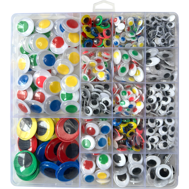Wiebelogen zelfklevend assorti, 660 stuks