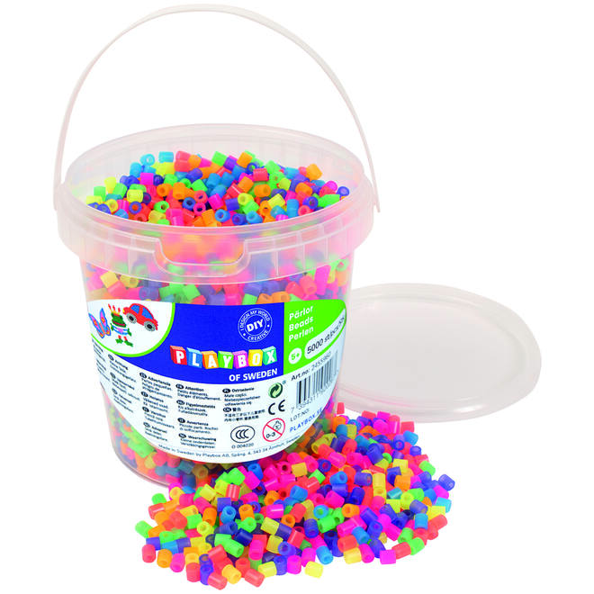 Strijkkralen midi neon assorti, 5000 stuks