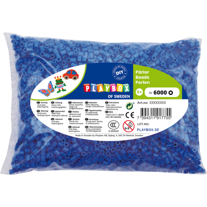 Strijkkralen midi blauw, 6000 stuks