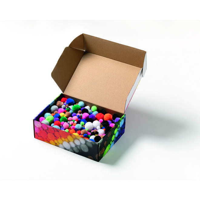 Crea-box pompons assorti, 900 stuks