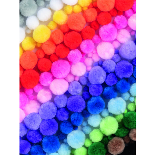 Crea-box pompons assorti, 900 stuks