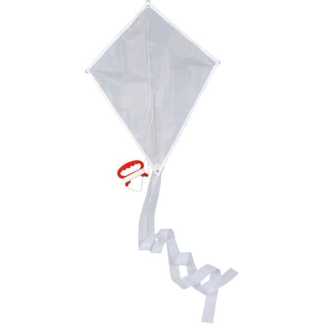 Vlieger wit, nylon, 38 cm × 49,5 cm