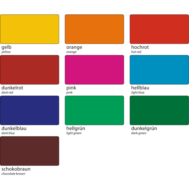 Raamfolie 23 x 33 cm, 10 kleuren 20 vel