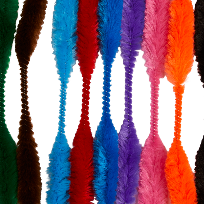 Chenilledraad 30 cm x 5-15 mm assorti, 250 stuks