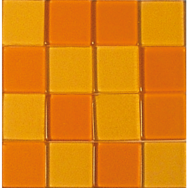 Acrylmozaïek 1 x 1 cm transparant oranje 205 stuks