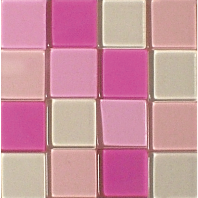 Acrylmozaïek 1 x 1 cm transparant roze 205 stuks