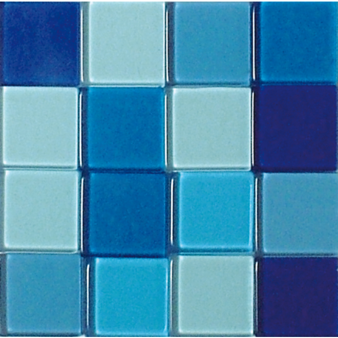 Acrylmozaïek 1 x 1 cm transparant azuurblauw 205 stuks