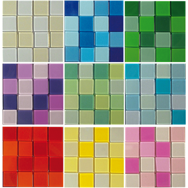 Acrylmozaïek ass. 10 kleuren totaal 2460 steentjes