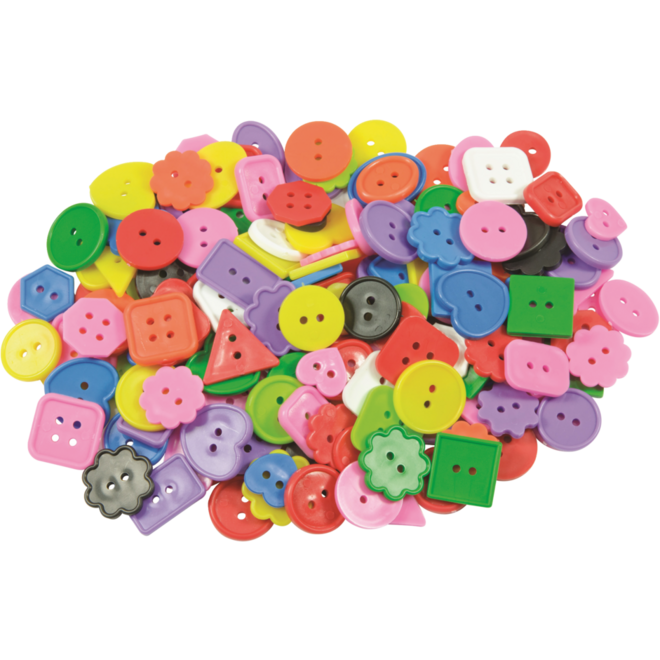 Knopen gekleurd assorti 2,5 cm, 225 gram (+/- 175 stuks)