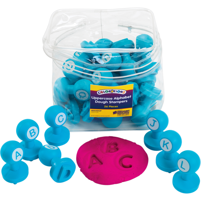 Letterstempels voor klei,  set van 26 stuks
