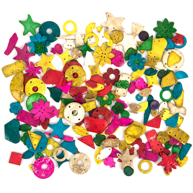 Kokosnoot diverse vormen assorti, 250 gram