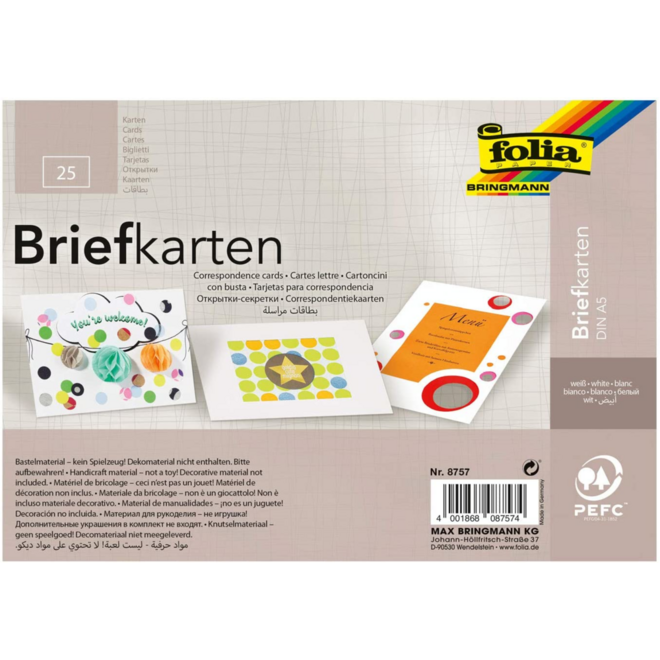Wenskaarten/Ansichtkaarten A5 blanco 120 gr. | 25 stuks