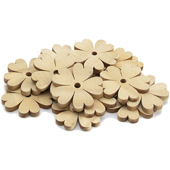 Houten Bloemen groot, 20 stuks