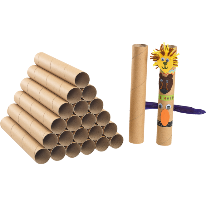 Knutselkokers karton 28 x 4 cm, 24 stuks