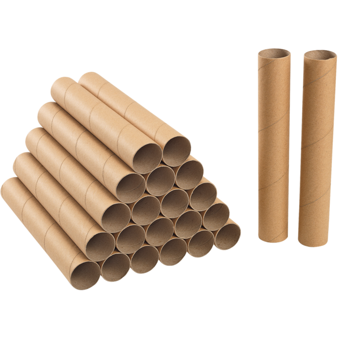 Knutselkokers karton 28 x 4 cm, 24 stuks