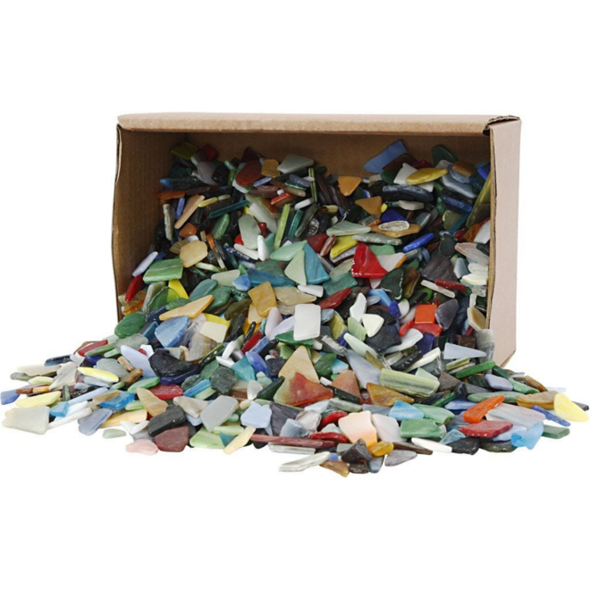 Mozaïek assorti kleuren en vormen, 2 kg