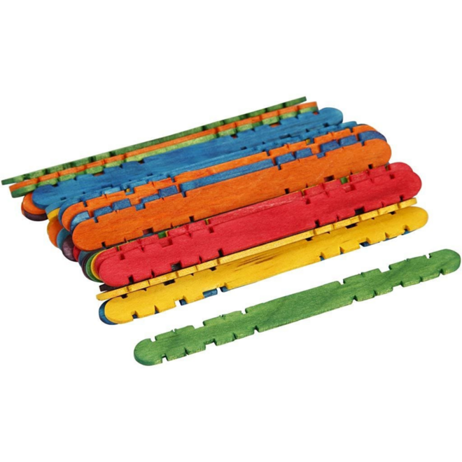 Constructiestokjes assorti 11,5 cm, 1000 stuks