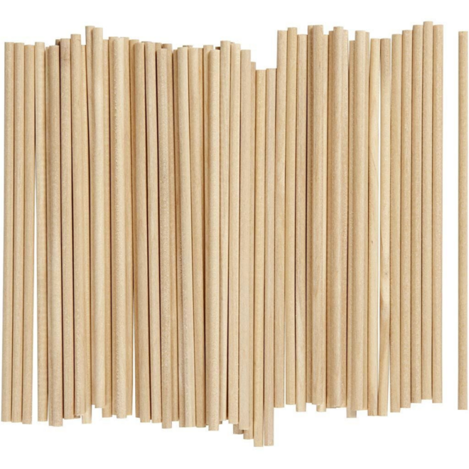 Ronde stokken 4 mm x 15 cm, 100 stuks