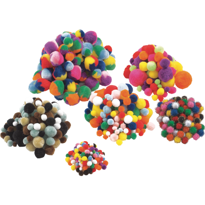 Pompons assorti klasssenverpakking, 700 stuks