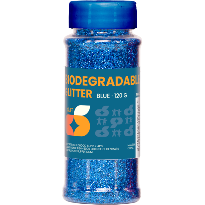Glitter biologisch afbreekbaar 120 gram, blauw