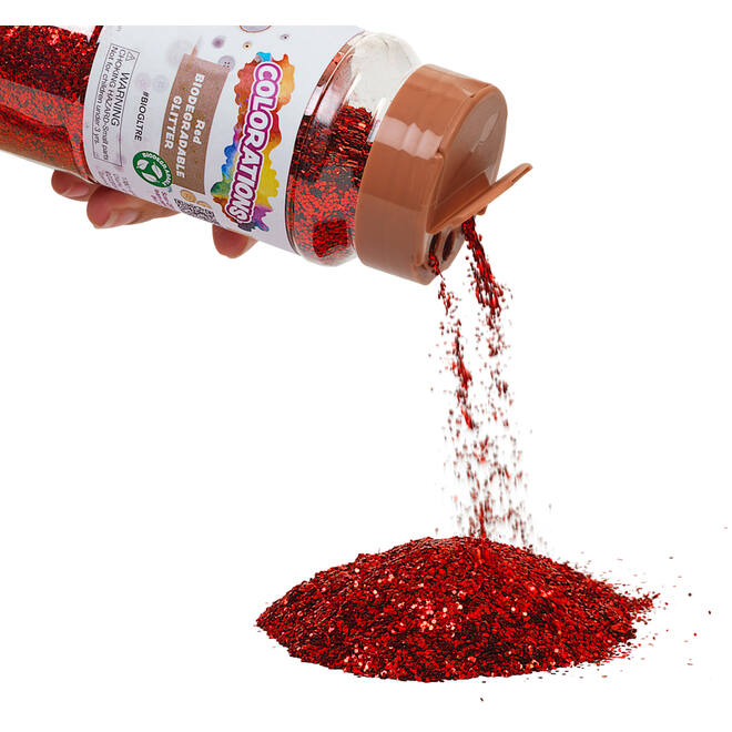 Glitter biologisch afbreekbaar 120 gram, rood