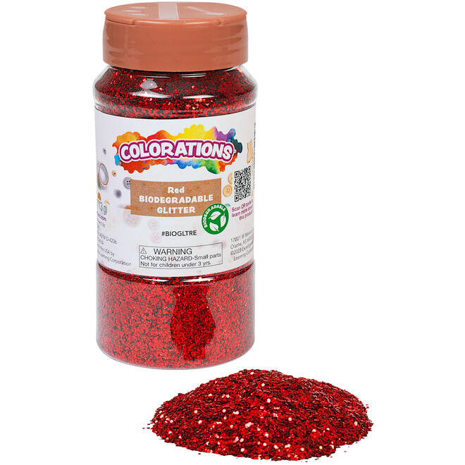 Glitter biologisch afbreekbaar 120 gram, rood
