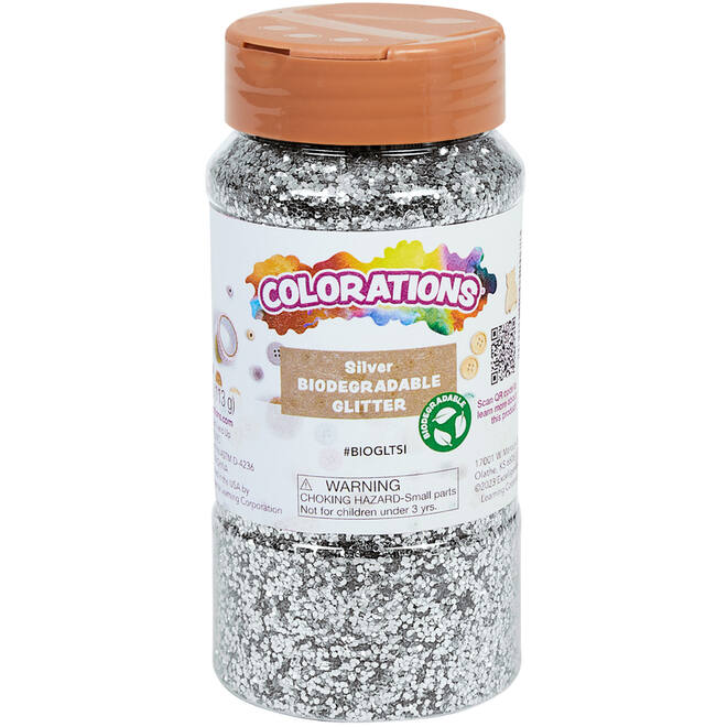 Glitter biologisch afbreekbaar 120 gram, zilver