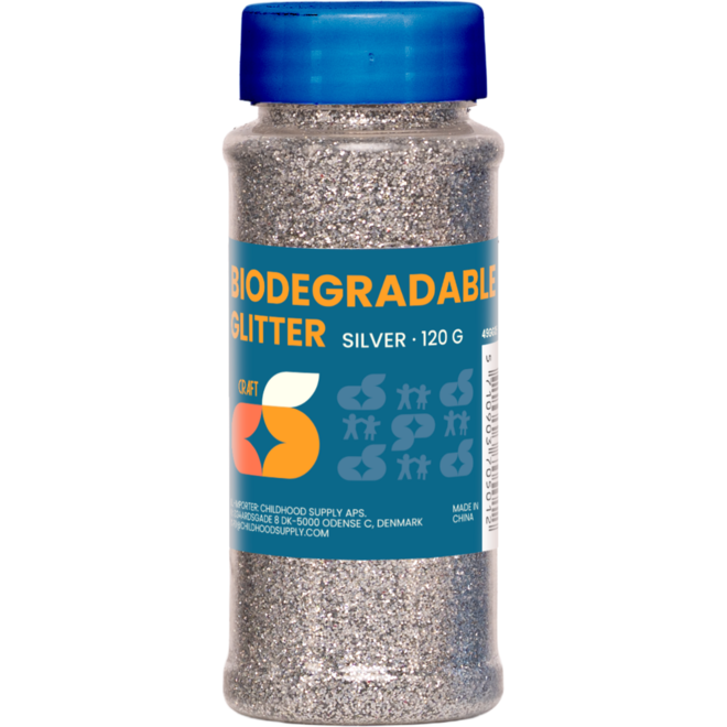 Glitter biologisch afbreekbaar 120 gram, zilver