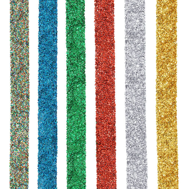 Glitter biologisch afbreekbaar 120  gram assorti, 6 stuks