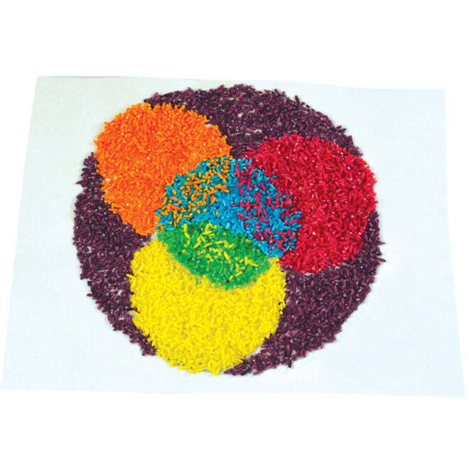 Speelrijst gekleurd assorti 6 x 450 gram (2,7 Kg)