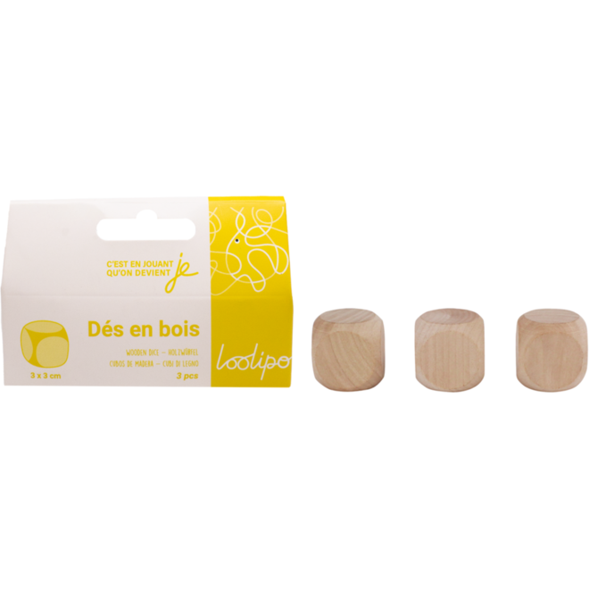 Dobbelstenen blanco 3 cm, stuks