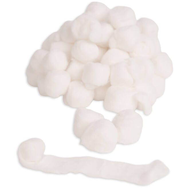 Katoenbolletjes wit, 100 stuks