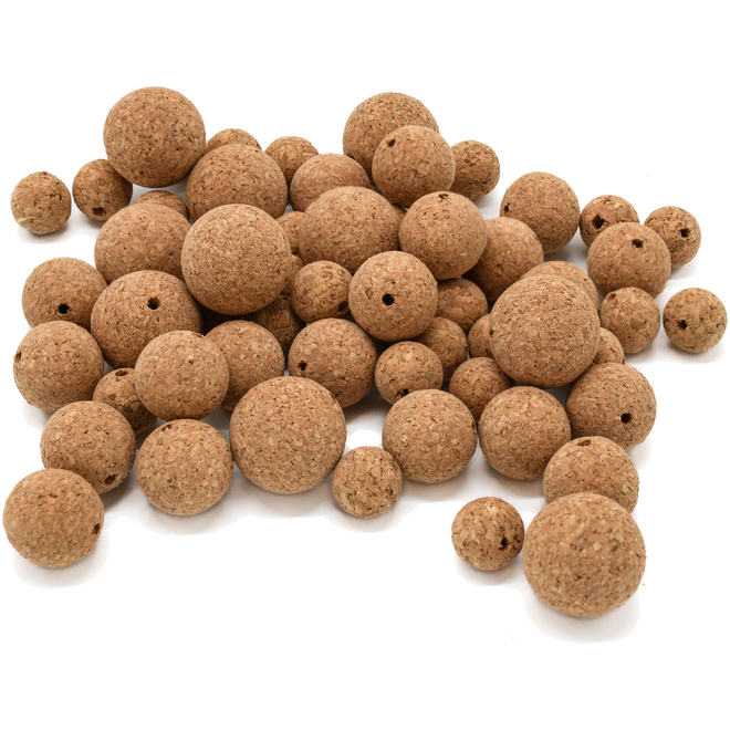 Rijgkurken rond assorti, 60 stuks