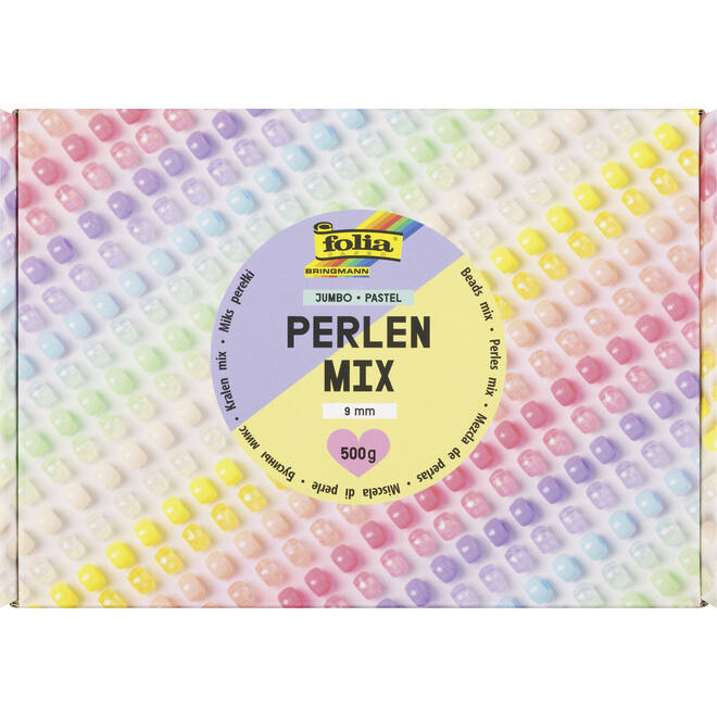 Crea-box kralen 9 mm pastel assortie, 500 gram