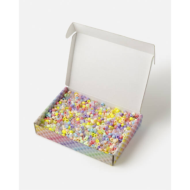 Crea-box kralen 9 mm pastel assortie, 500 gram