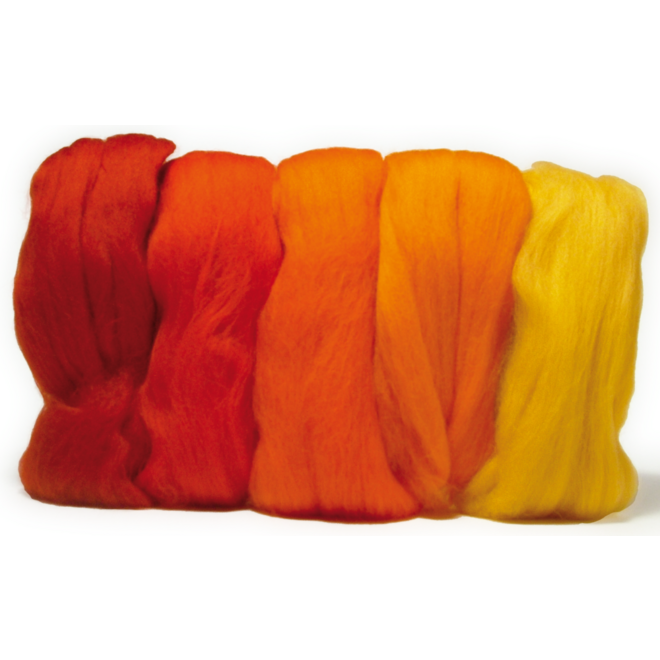 Viltwol 5 x 10 gr. oranjetinten