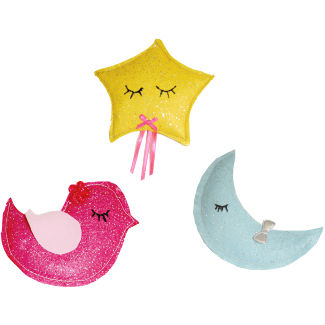Vilt bio-glitter assorti 20 x 30 cm, 10 stuks