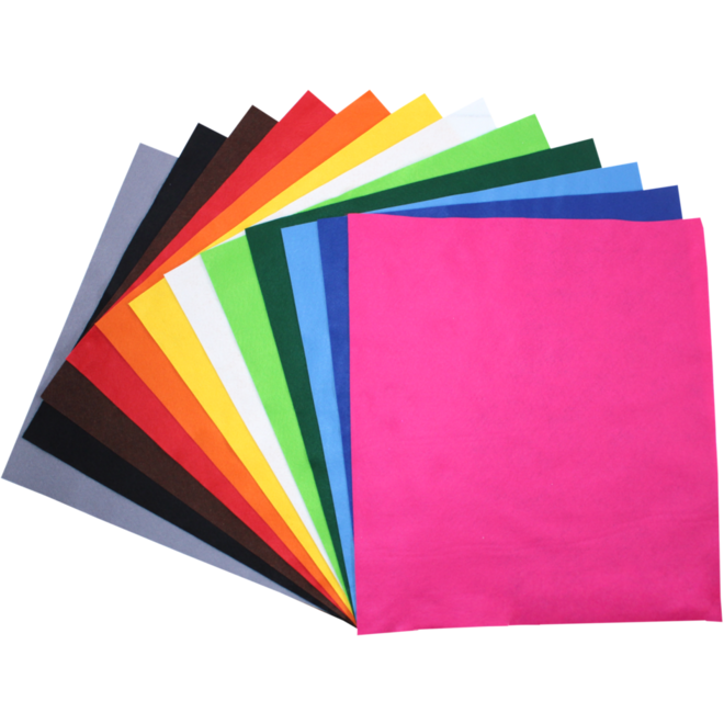 Vilt XL assorti 45 x 50 cm, 12 stuks