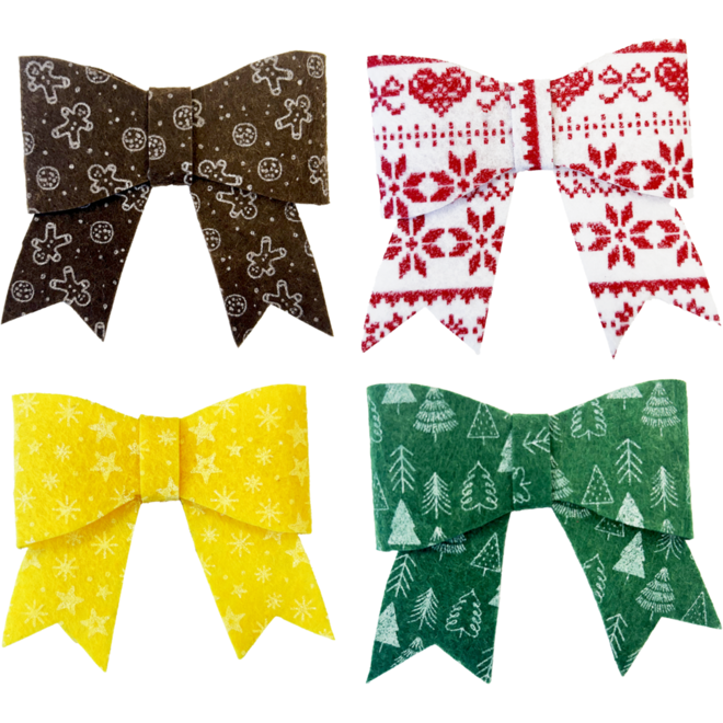 Vilt 20 x 30 cm kerst assortiment, 25 stuks