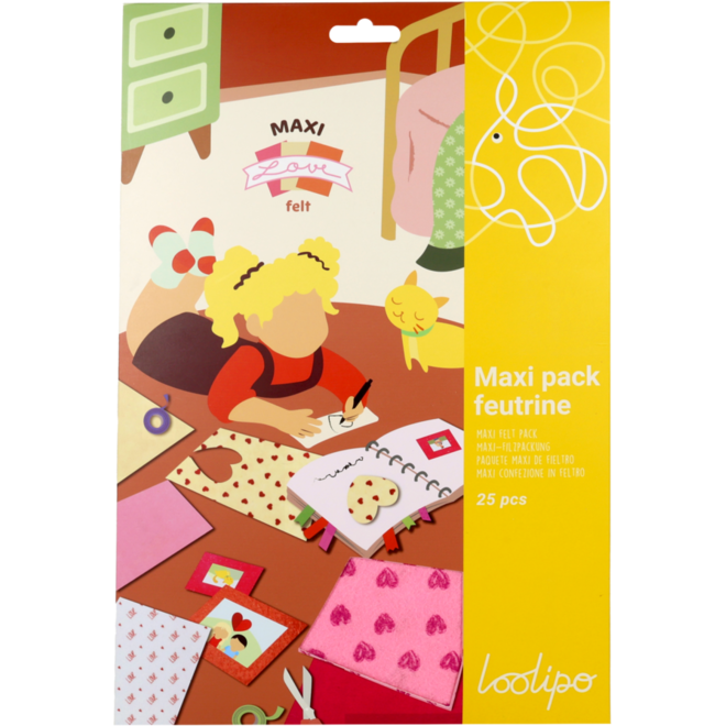Vilt 20 x 30 cm valentijn assortiment, 25 stuks