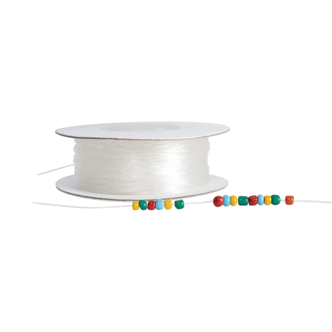 Rijgdraad elastisch kunststof transparant 1 mm, 90 meter