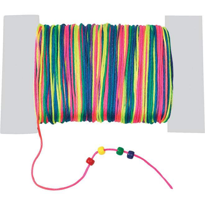 Satijnkoord regenboogkleuren 1,5 mm, 90 meter