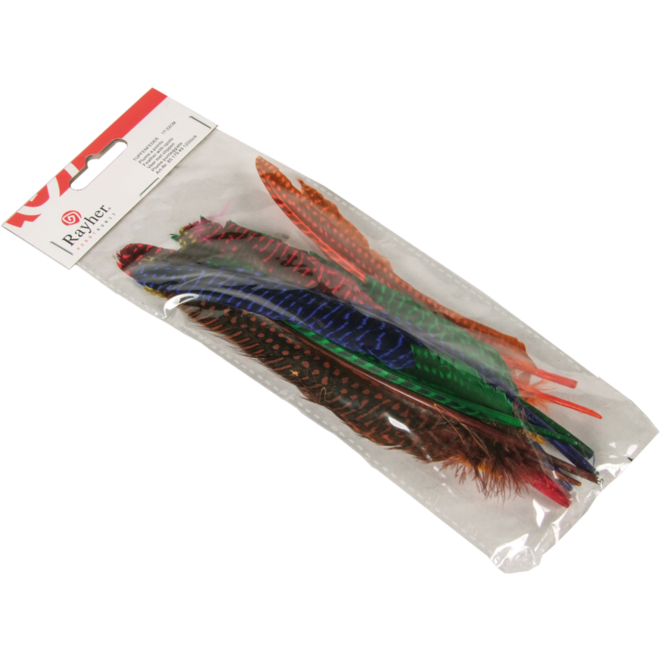 Veren met stippen 17-22 cm 12 stuks assorti kleuren
