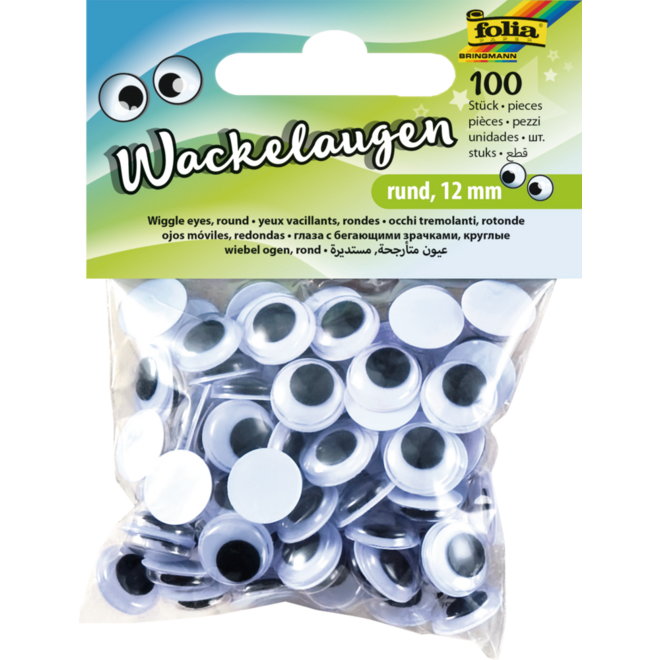 Plakogen beweegbaar 12 mm zwart/wit