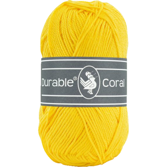 Breigaren Durable Coral Katoen geel 50 gram, 125 meter