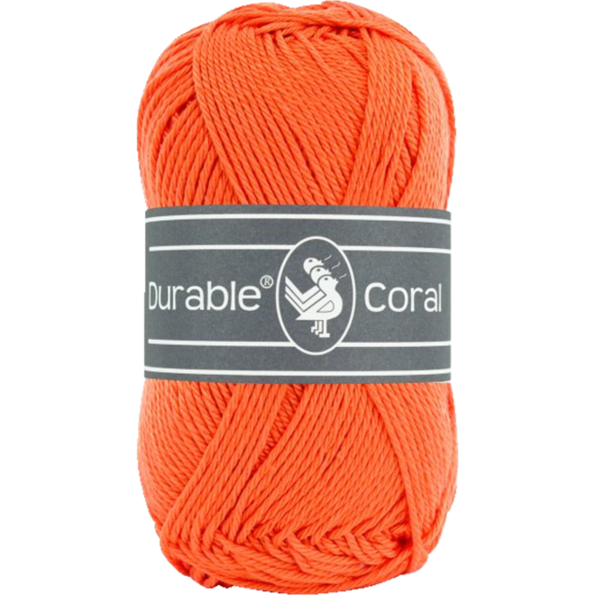 Breigaren Durable Coral Katoen oranje 50 gram, 125 meter
